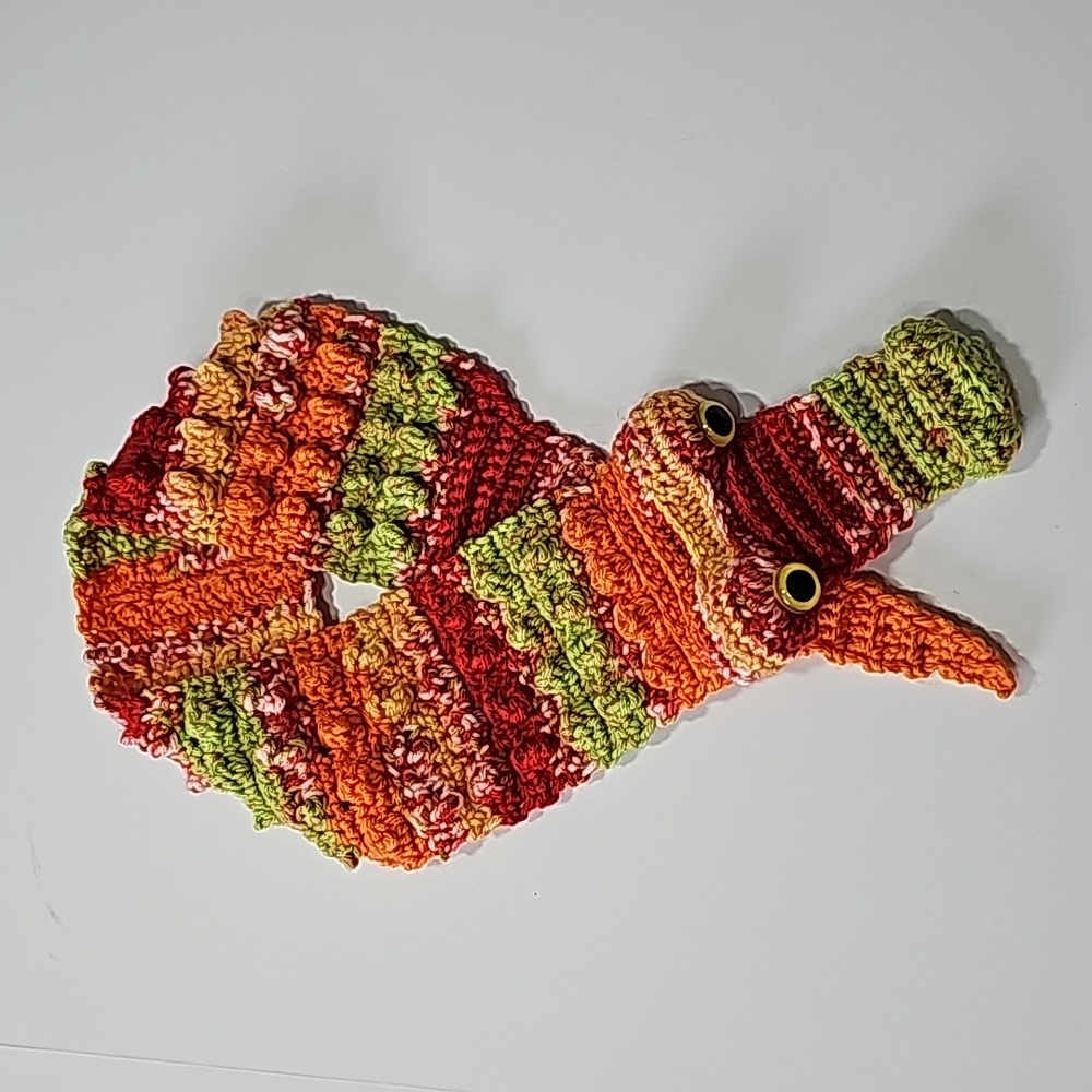 Handmade Crochet Fall Colors Alligator Scarf